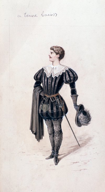 Retrato de Lucio, tenor em Lucia di Lammermoor, ópera de Gaetano Donizetti de Unknown artist