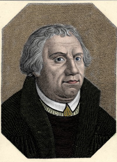 Retrato de Martinho Lutero (1483-1546) reformador religioso alemão. de Unknown artist