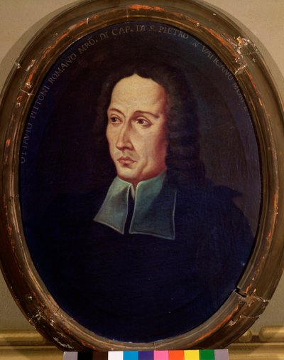 Retrato de Ottavio Pitoni (1657-1743), compositor italiano Anônimo. Bolonha do século XVIII, museo musicale civico de Unknown artist