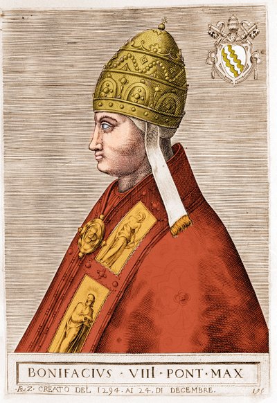 Retrato do Papa Bonifácio VIII (Benedetto Caetani dit Boniface VIII de Unknown artist