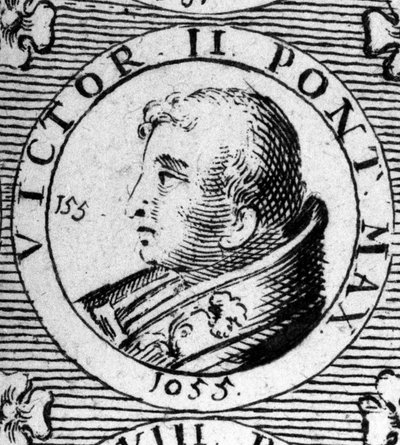 Retrato do Papa Victor II (ou Victor 2 morreu 1057). de Unknown artist