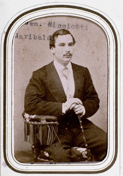 Retrato de Ricciotti Garibaldi (1847-1924), filho do patriota italiano Giuseppe Garibaldi e sua primeira esposa Anita de Unknown artist