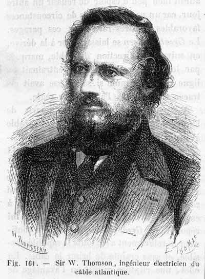 Retrato de Sir William Thomson, Lord Kelvin (1824-1907) - em "As maravilhas da ciência" de Louis Figuier de Unknown artist
