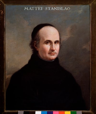 Retrato do compositor italiano Stanislao Mattei (1750-1825) Pintura Anônima. Bolonha do século XVIII, museo musicale civico de Unknown artist