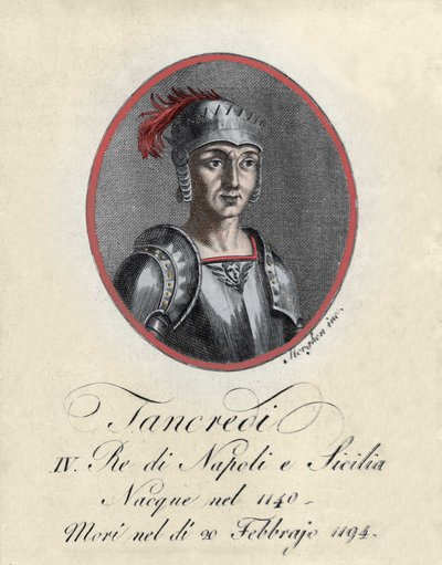 Retrato de Tancrede de Lecce (Tancredi) rei da Sicília e Nápoles (1140-1194). de Unknown artist