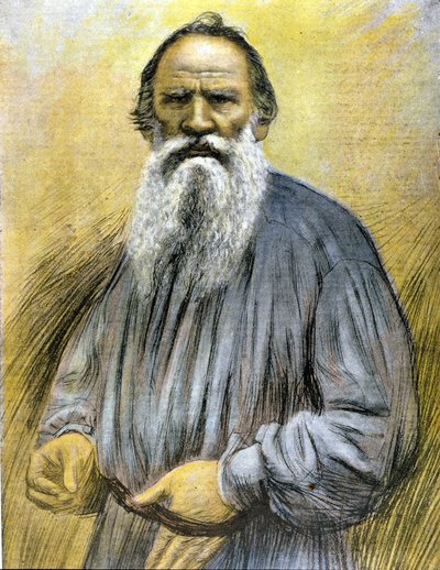 Retrato de Tolstoi. Gravura de finais do século XIX. de Unknown artist