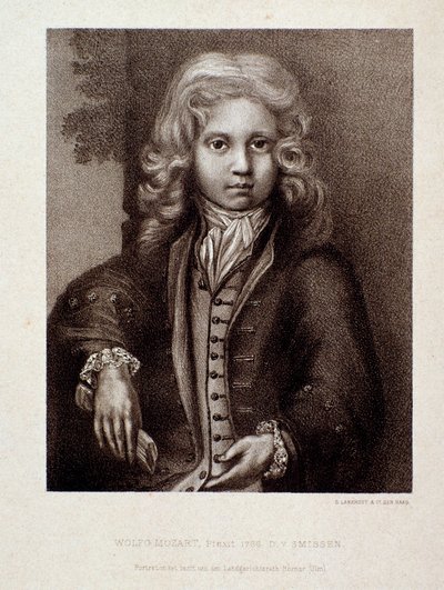 Retrato de Wolfgang Amadeus Mozart, quando criança (Gravura) de Unknown artist