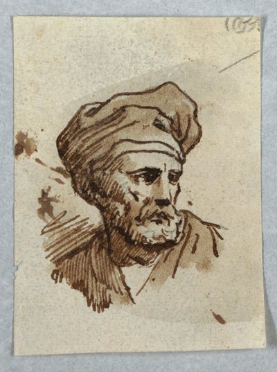 Retrato de um homem com boné de Unknown artist