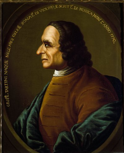 Retrato do compositor e violinista italiano Giuseppe Tartini (1692-1770) Pintura anónima do século XVIII. Bologna Civico Museo Bibliografico Musicale - Retrato do compositor e violinista italiano Giuseppe Tartini (1692-1770). Pintor anônimo de Unknown artist