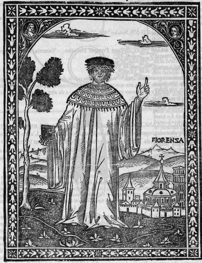 Retrato do poeta italiano Francesco Petrarca (Petrarque de Unknown artist