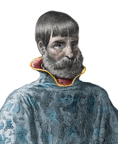 Retrato do conquistador espanhol Juan Ponce de Leon (1460-1521), Explorer of Florida - Retrato de Juan Ponce de Leon - explorador espanhol de Unknown artist
