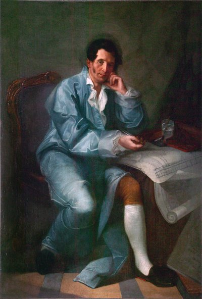 Retrato do arquitecto Jean-Baptiste (Jean Baptiste) Vallin de la Mothe (1729-1800) peinture anonyme - Museu da Academia de Belas Artes, São Petersburgo de Unknown artist