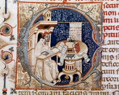 Retrato do monge copista Ugo de Florence (Miniatura, c.1320) de Unknown artist