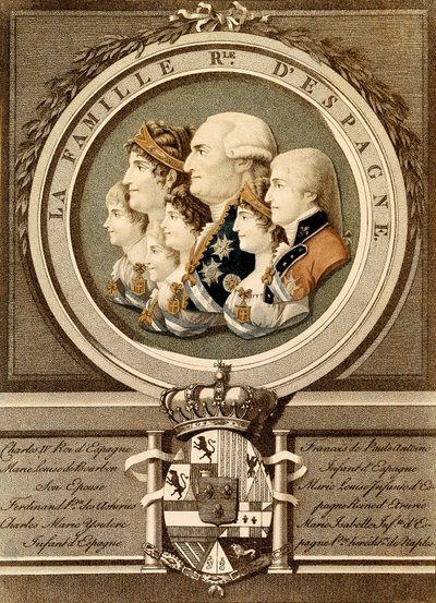Retrato da família real de Espanha: Rei Carlos IV (Carlos IV de Unknown artist