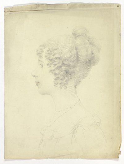 Perfil da Mulher Virado para a Esquerda de Unknown artist