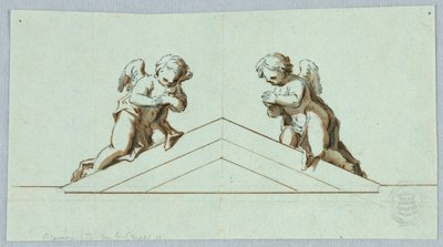 Projeto para um Altar com Anjos e Frontão de Unknown artist