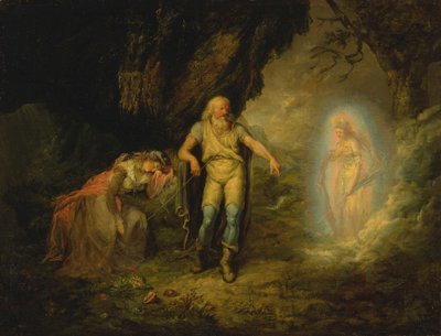 Prospero, Miranda e Ariel, de "The Tempest" de Unknown artist