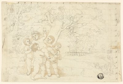 Putti carregando o jovem Baco de Unknown artist