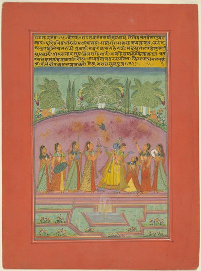 Ragini Vasanta, página de um conjunto de Ragamala de Jaipur de Unknown artist