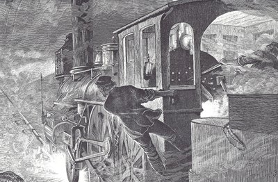 Condutores ferroviários, finais do século XIX (gravura em madeira) de Unknown artist