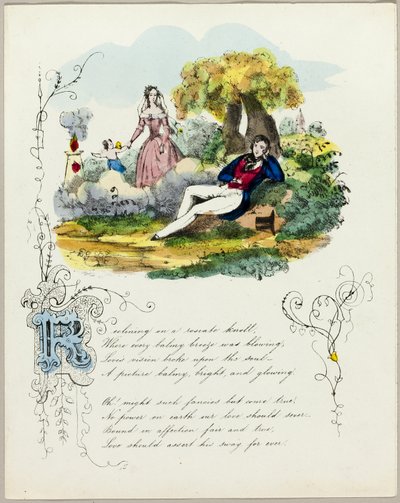Reclinado numa colina de rosas (valentim) de Unknown artist