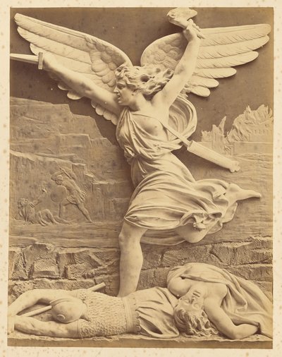 [Escultura em relevo de figura alada com daggar] de Unknown artist