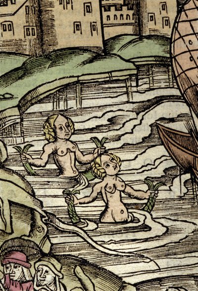 Representação das sirenes. Gravura do século XVI de Unknown artist