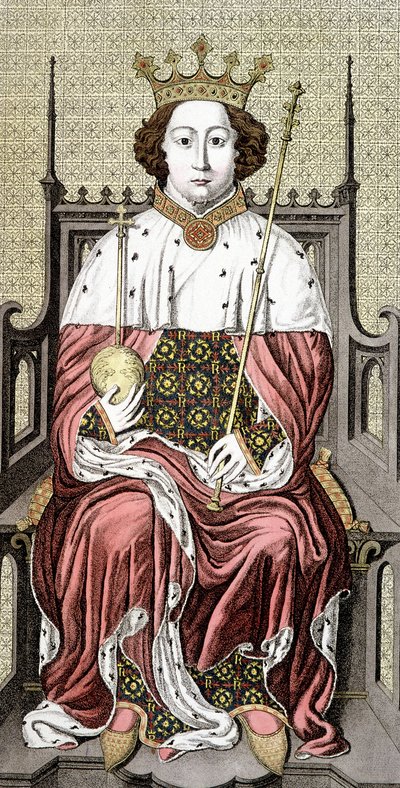 Ricardo II. (1367-1400). Rei de Inglaterra. Gravura do século XVIII. de Unknown artist