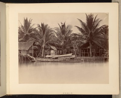 [Habitações fluviais e barcos]. de Unknown artist