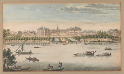 Royal Hospital Chelsea, Vista do rio, 1750 por volta de de Unknown