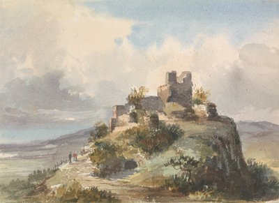 Ruínas no topo de uma colina de Unknown artist