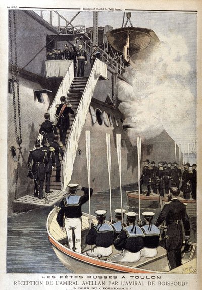 Festividades russas em Toulon: Recepção do Almirante Avellan pelo Almirante de Boissoudy a bordo do Formidável, no "The Petity Journal" de 21 de Outubro de Unknown artist
