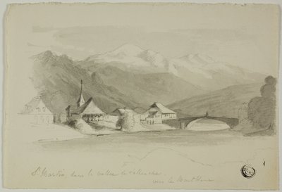 Saint Martin, no Vale do Sallenche, olhando para o Mont Blanc de Unknown artist