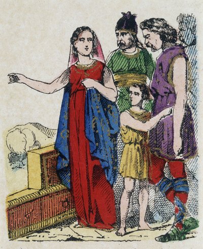 Sainte Genevieve (422-502), padroeira de Paris, dissuadiu os parisienses de abandonar sua cidade, que foi ameaçada em 451 por Átila, rei dos hunos. de Unknown artist