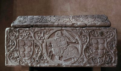 Sarcófago do cavaleiro da família palaciana (provavelmente Hugh do palácio) 1292. Toulouse, Igreja dos Jacobinos de Unknown artist