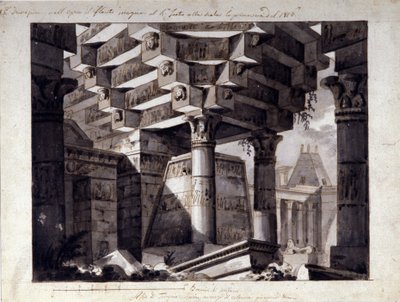 Cenografia para "A flauta encantada" de W. A. Mozart... La Scala 1896 de Unknown artist