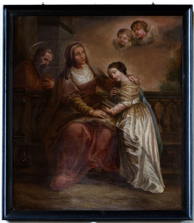 Scilderij, "Maria e os seus pais". de Unknown artist