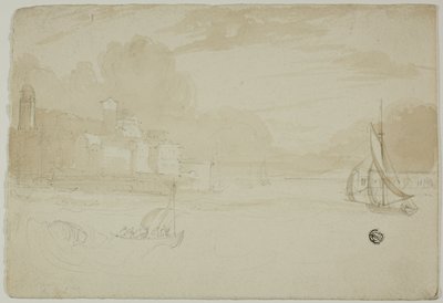 Porto com barcos de pesca de Unknown artist