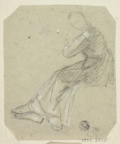Mulher sentada de perfil de Unknown artist