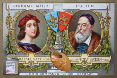 Série de pinturas de pintores famosos, Rafael Santi e Tiziano Vecellio, Itália de Unknown artist