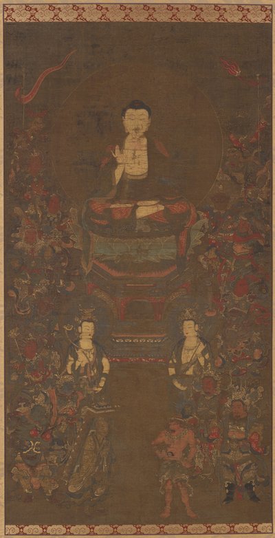 Shakyamuni com as Dezesseis Divindades Benevolentes de Unknown artist