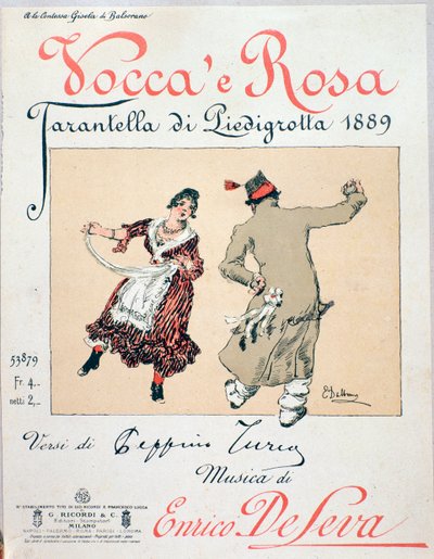 Capa da tarantella Vocca e Rosa de Enrico de Leva de Unknown artist