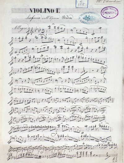 Música para o primeiro violino de Medea, ópera de Luigi Cherubini de Unknown artist