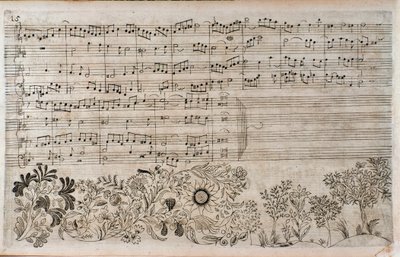 Música de folha de The Art of the Fugue, fim do contraponto 5, de Johann Sebastian Bach de Unknown artist