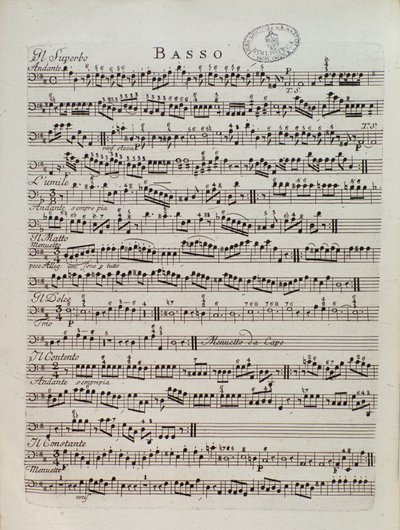 Página de música da Sinfonia Periódica de Karl Ditters von Dittersdorf de Unknown artist