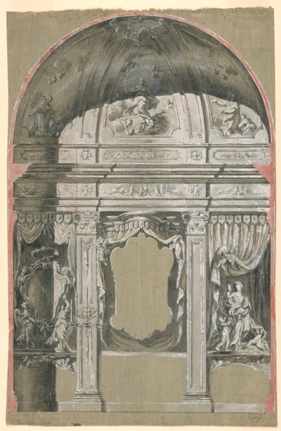 Capela Lateral, com Figuras da Caridade, da Virgem e dos Santos de Unknown artist