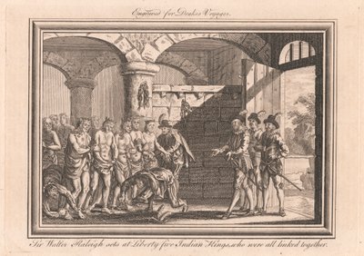 Sir Walter Raleigh encontra-se em Liberty Five Indian Kings, que estavam todos ligados entre si de Unknown artist