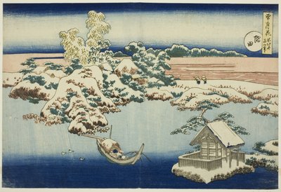 Neve no rio Sumida, da série Neve, Lua e Flores de Unknown artist