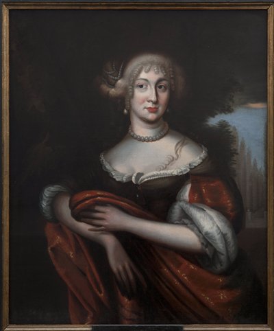 Sophie Amalie de Nassau Siegen, princesa allemande, duquesa de Courlande (Lettonie) - Retrato da Condessa Sophie Amalie de Nassau-Siegen (1650-1688), Duquesa de Courland, Anónima . Óleo sobre tela. Dimensão : 90x74 cm. Nationalmuseum Estocolmo de Unknown artist