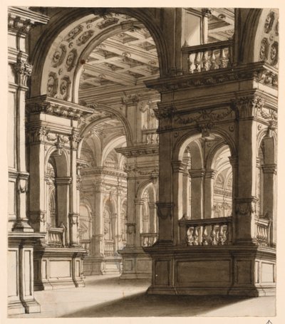 Design de palco, interior do pórtico renascentista de Unknown artist